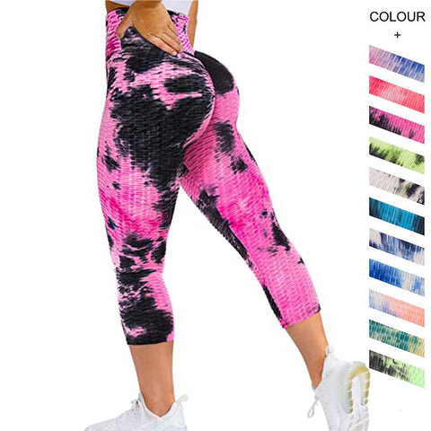 Print Women Capri Yoga Pants Sexy Sport leggings Scrunch Butt Gym Workout -OS00746-Veeddydropshipping
