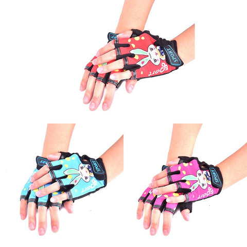 1Pair Children Cycling Gloves Half Finger Skate Child Mountain Bike Bicycle Gloves -OS01035-Veeddydropshipping
