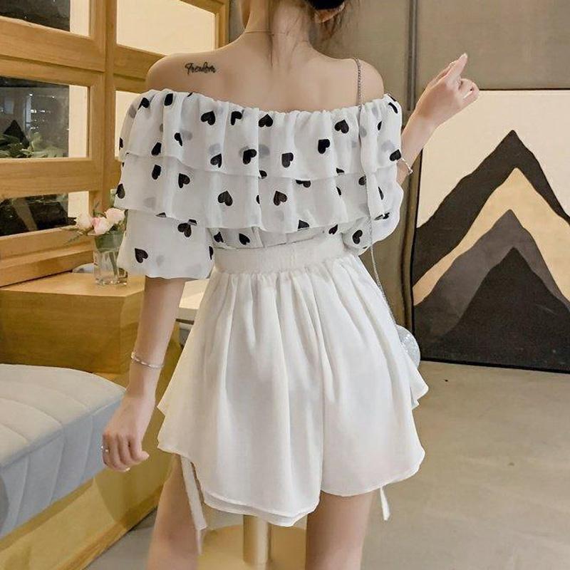 Women Loose Elastic Waist Sweet Ruffles-Veeddydropshipping