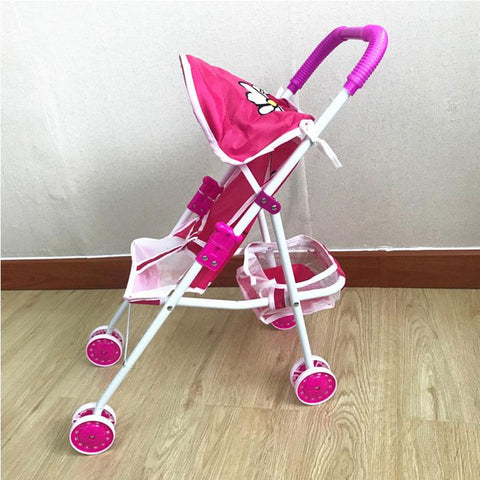 Foldable Doll Stroller Pram Pushchair Safe Baby Dolls Carriages Pretended Play Doll-TB00410-Veeddydropshipping