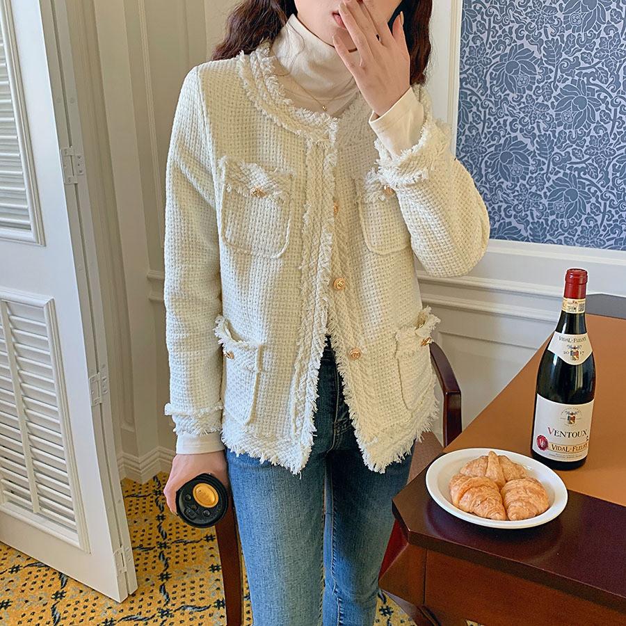 Spring Luxury Vintage Tweed Jackets Women-Veeddydropshipping