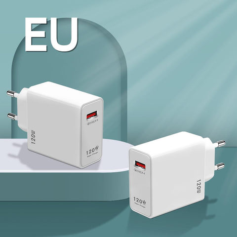 120W Super Fast Charging USB Charger EU/US/UK Plug-PA00039-Veeddydropshipping