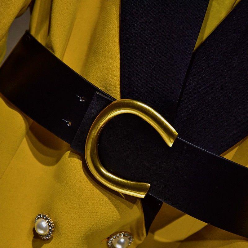Women Stitching Suit Long Sleeve Slim belt Blazer-Veeddydropshipping