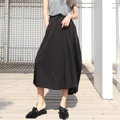 Women Loose Irregular Capri Skirt Pants-WF00645-Veeddydropshipping