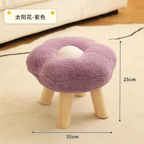 Household Solid Wood Round Flower Benchs-HA01567-Veeddydropshipping
