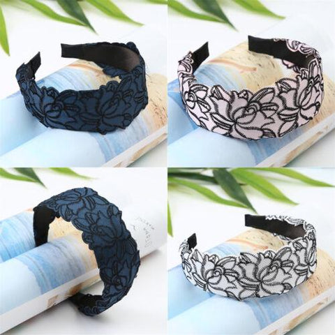 Ladies Wide Fabric Head Hairband-WF01094-Veeddydropshipping