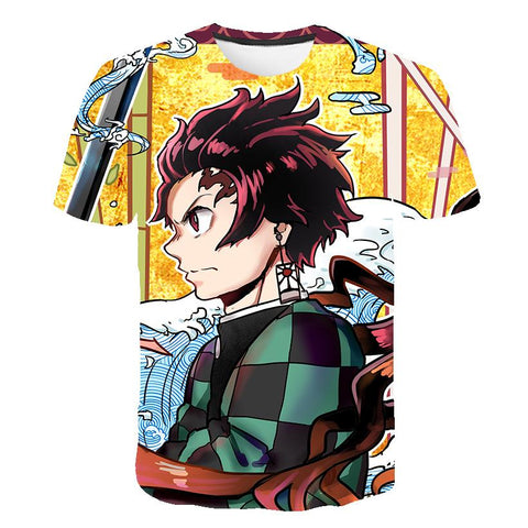 Kids Baby Girls Boys Demon Slayer T-Shirts Short Sleeve Cartoon Casual-TB01173-Veeddydropshipping