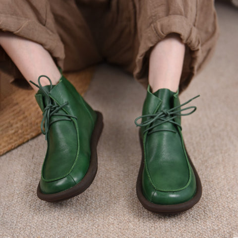 Women Lace Up Luxury Designers Boots Soft Soles-BS01018-Veeddydropshipping