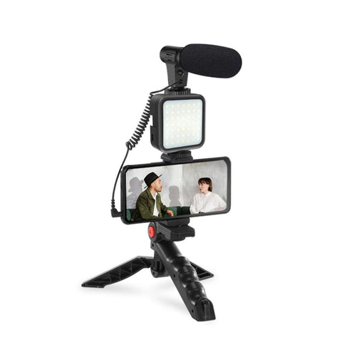 Smartphone Vlogging Kit Video Recording Equipment with Tripod Fill Light Shutter for Camera-PA00817-Veeddydropshipping