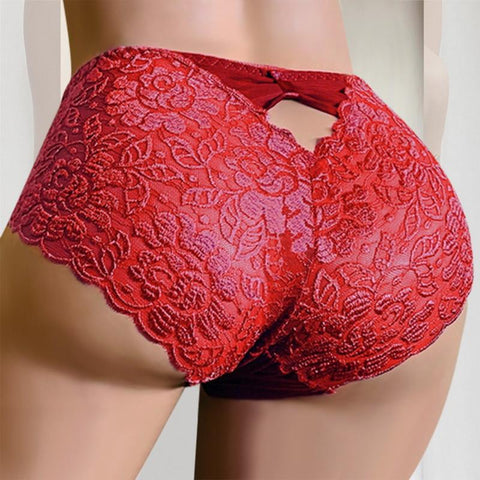 Women mid-waist Lace Large Size briefs-WF00821-Veeddydropshipping