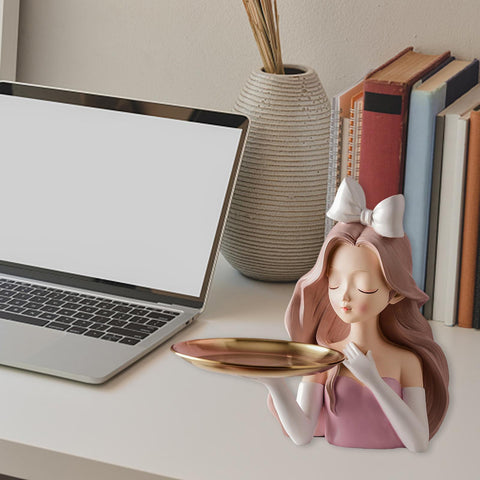 Nordic Girl Statue Candy Storage Tray Figurine Decor-HA00331-Veeddydropshipping