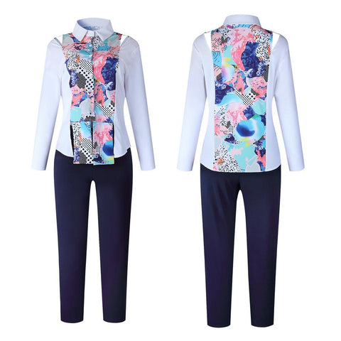 2 Piece Set Women Slim Sleeve Prints-WF01689-Veeddydropshipping