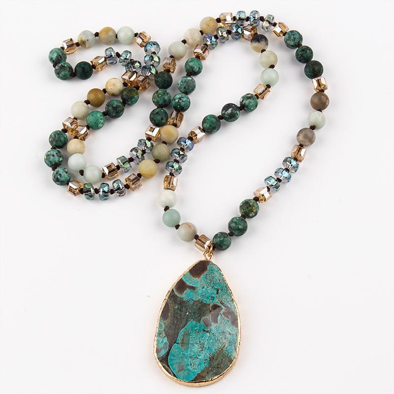 Jewelry Natural Necklace Stones With Semi Precious Pendant-JW01252-Veeddydropshipping
