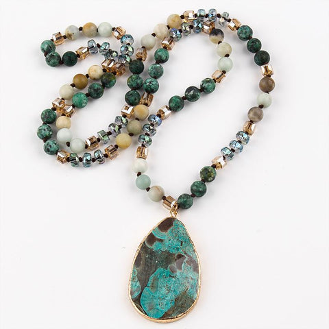 Jewelry Natural Necklace Stones With Semi Precious Pendant-JW01252-Veeddydropshipping