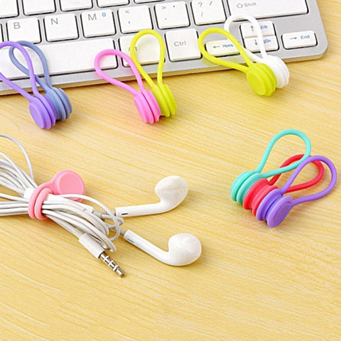 4pcs Cable Organizer Soft Silicone Magnetic Cable Winder Cord Earphone Storage Holder-PA00880-Veeddydropshipping
