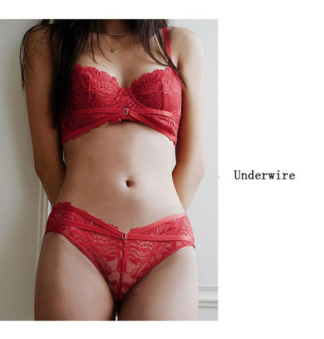 Women Ultra-thin Bra Set  Lace Sexy Underwear-WF00792-Veeddydropshipping