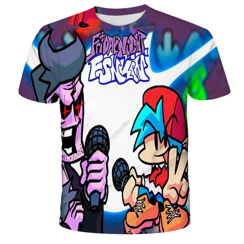 6M-14T Kids Fridany Night Funkin Tshirts Summer Kids Boys Girls Clothes-TB01150-Veeddydropshipping