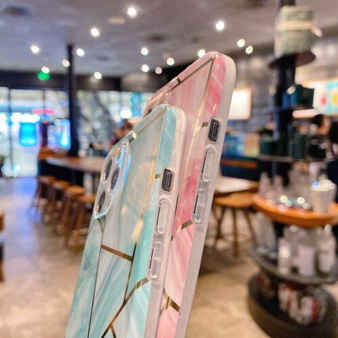 Geometry Marble Soft TPU Case Cover For iPhone 13 12 Pro Max 11 XS XR X 8 7 Plus-PA00123-Veeddydropshipping