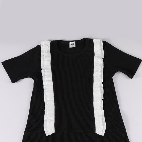 Girls max dress kids short/long sleeves ribbed summer and spring girl-TB00833-Veeddydropshipping