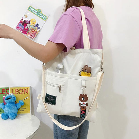 Capacity Simple Cute Student Shopper School Backpacks For Women-BS00071-Veeddydropshipping