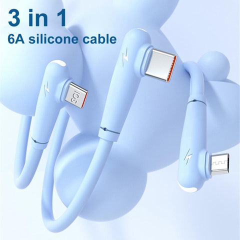 Three-in-one Qc 3.0 Data Transfer Data Cable 66w Charging Cable Super Fast Charge-PA00417-Veeddydropshipping