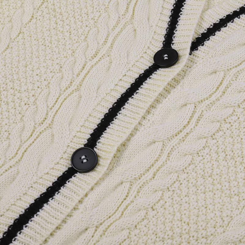 Women Star Embroidered Cardigan V-neck Knitted Sweater-Veeddydropshipping