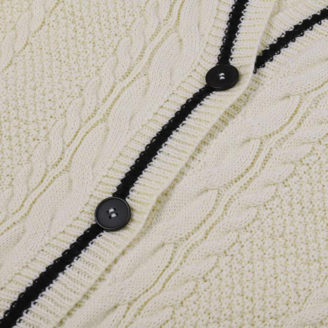 Women Star Embroidered Cardigan V-neck Knitted Sweater-Veeddydropshipping