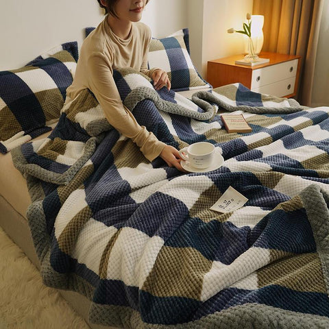 Throw Soft Chenille Yarn Knitted Blanket-HA00436-Veeddydropshipping