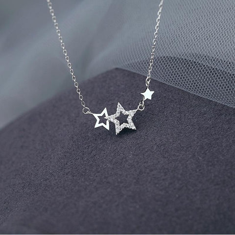 Zircon Star Necklaces Pendant Choker Fashion Creative Jewelry -JW01266-Veeddydropshipping