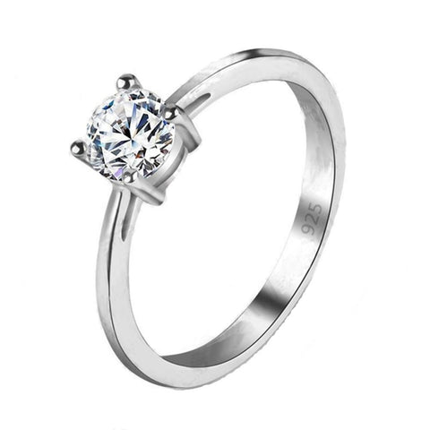 High Quality Zirconia Silver  Jewelry Classic Engagement Ring  -JW00403-Veeddydropshipping