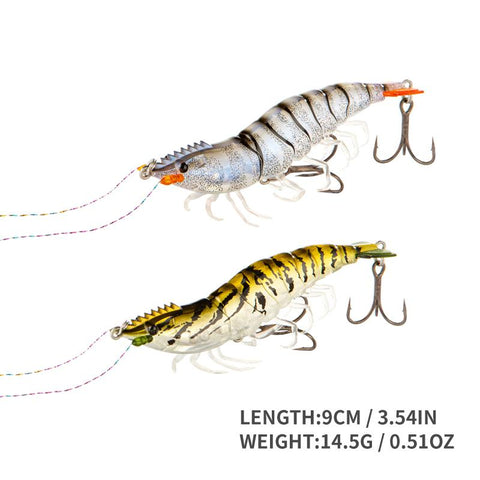Double Three Hooks Shrimp Baits Luminous Squid Lure Bottled Lifelike Swimbait -OS00463-Veeddydropshipping