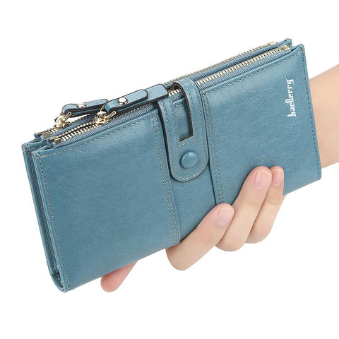 Leather Top Quality Card Holder Classic Female Purse Zipper Brand-BS00215-Veeddydropshipping