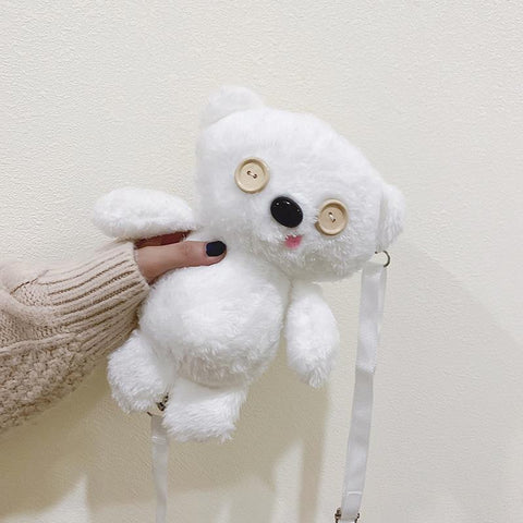 NEW Button Bear Baby Plush Backpack Children's Plush Bear Toy Bag-TB00026-Veeddydropshipping