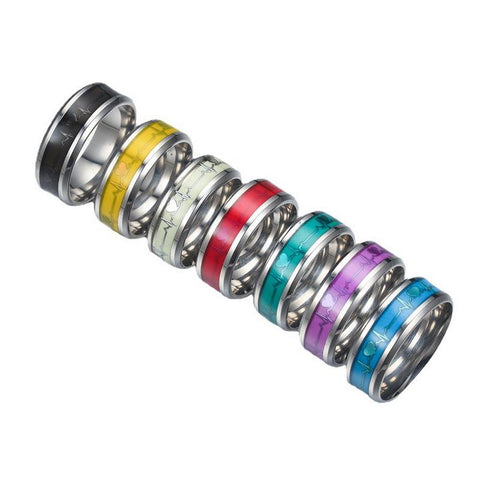 Stainless Steel Luminous Ring for Women Men Heartbeat  Couple Wedding Jewelry -JW01405-Veeddydropshipping