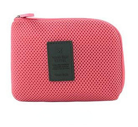 Travel Zipper Cosmetic Bag Women Casual USB Data Cable Headset Earphone Solid-PA00912-Veeddydropshipping