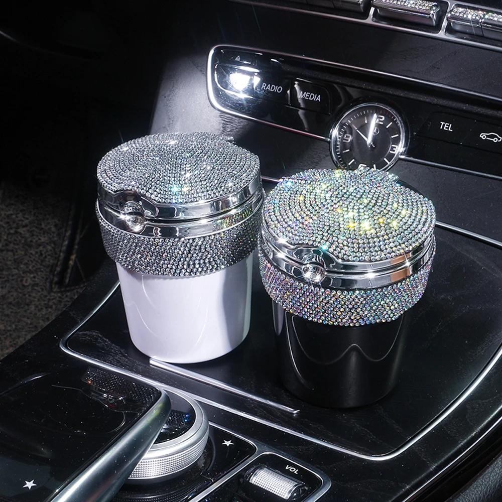 LED Car Ashtray With Light Diamond Cigar Cigarette Ashtray Smoke-AM00052-Veeddydropshipping