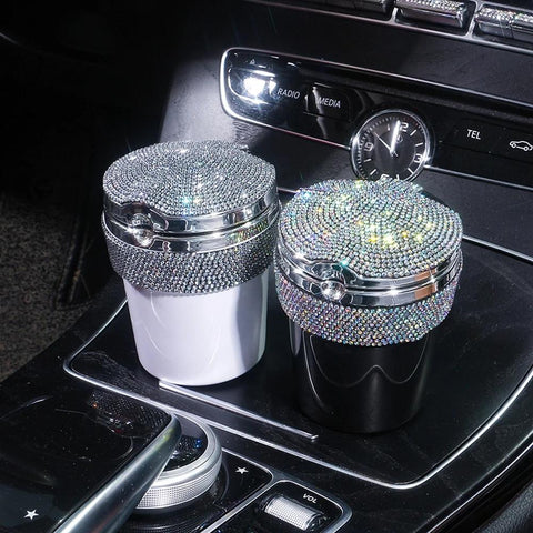 LED Car Ashtray With Light Diamond Cigar Cigarette Ashtray Smoke-AM00052-Veeddydropshipping
