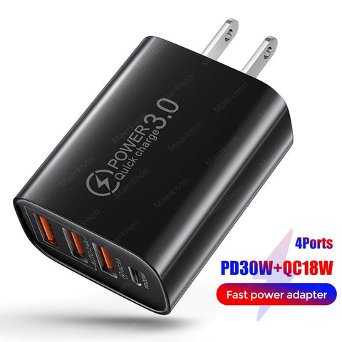 48W USB Charger Quick Charge 3.0 Type C PD Fast Charging for iPhone 12 13-PA00392-Veeddydropshipping