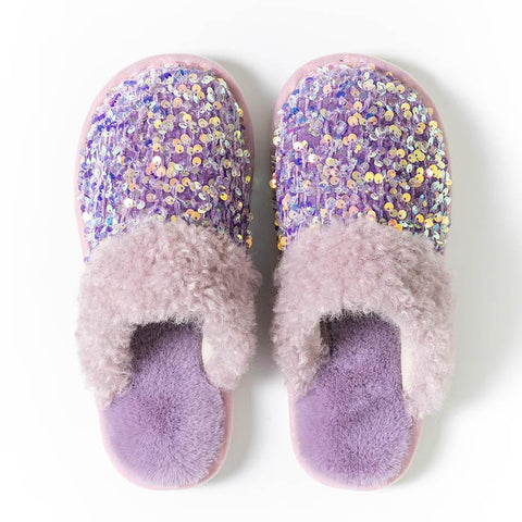 Women Blingbling Slippers Women Sequins Plush-BS01260-Veeddydropshipping