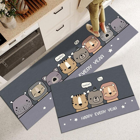Kitchen Floor Mat Washable Non-Slip Bedroom Carpet-HA00474-Veeddydropshipping
