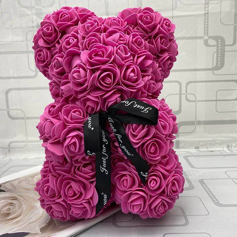 Romantic Valentine Eternal Flower Rose Bear-HA00667-Veeddydropshipping