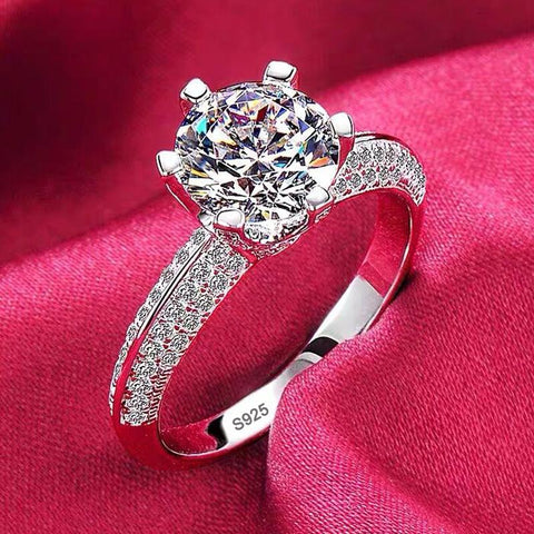 Women High Quality Zircon Ring Silver Wedding Bridal Jewelry  -JW00561-Veeddydropshipping