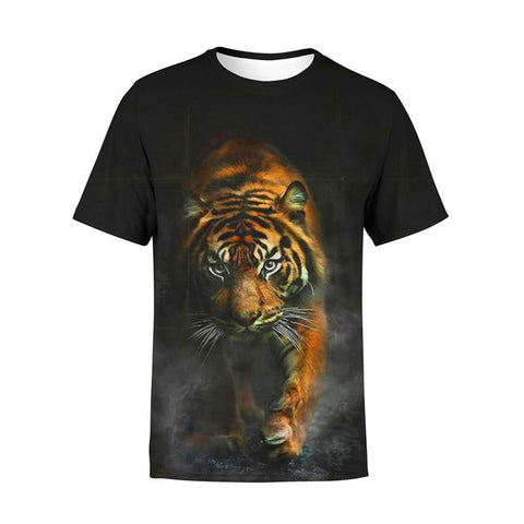 Summer Fashion Unisex Animal Cool Cartoon Tiger T-shirt Children Boys-TB01177-Veeddydropshipping