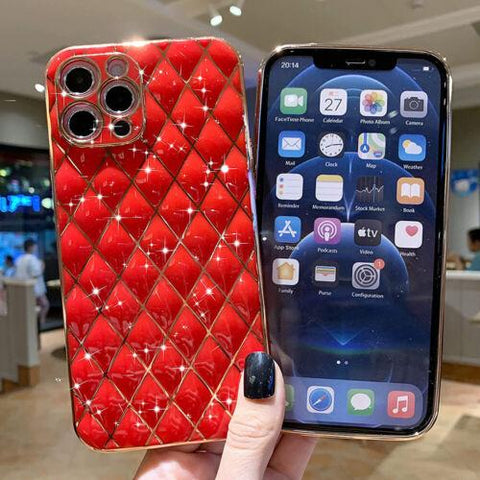 Fahsion Bling Soft TPU Case Cover + Metal Ring Stand for iPhone 14 13 12 11 Pro-PA00169-Veeddydropshipping
