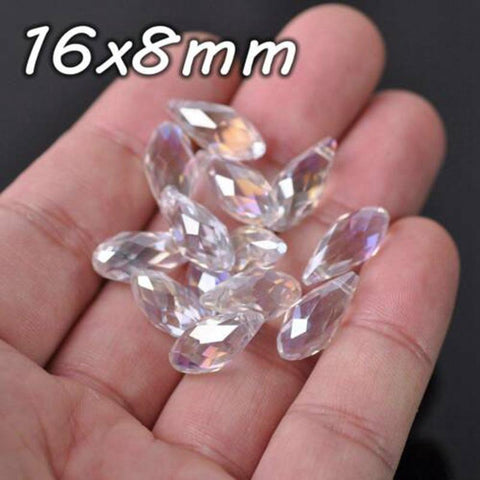 Faceted Crystal Glass Pendant Drops Loose Beads for Making DIY-JW01516-Veeddydropshipping