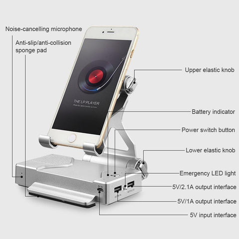 Metal Phone Holder Power Bank Bluetooth Speaker 3 in 1-Veeddydropshipping