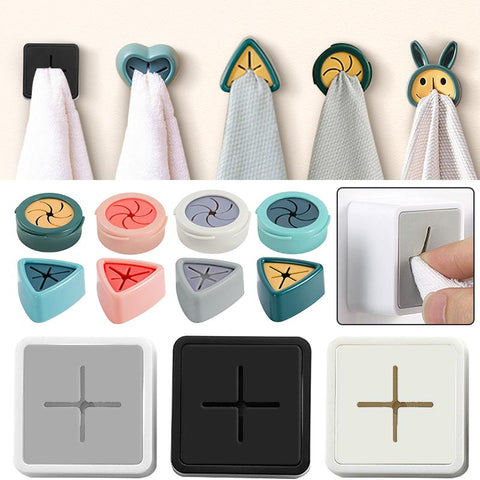 Self Adhesive Towel Plug Holder Wall Mounted-HA00845-Veeddydropshipping