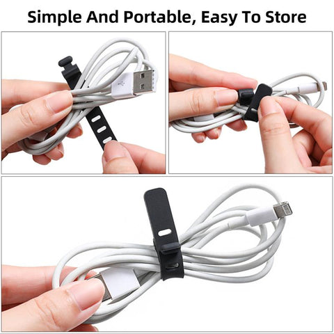 5pcs Silicone Data Cable Organizer Cellphone Charger Cable Power Cord Management for Laptop-PA00870-Veeddydropshipping