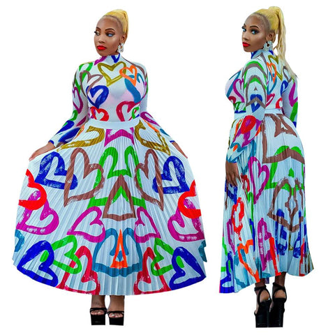 African Clothes Women Long Sleeve O-neck Sets-Veeddydropshipping