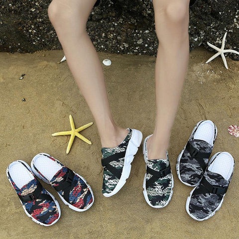 Summer Breathable Outdoor Mens Half Slippers Camo-BS01576-Veeddydropshipping